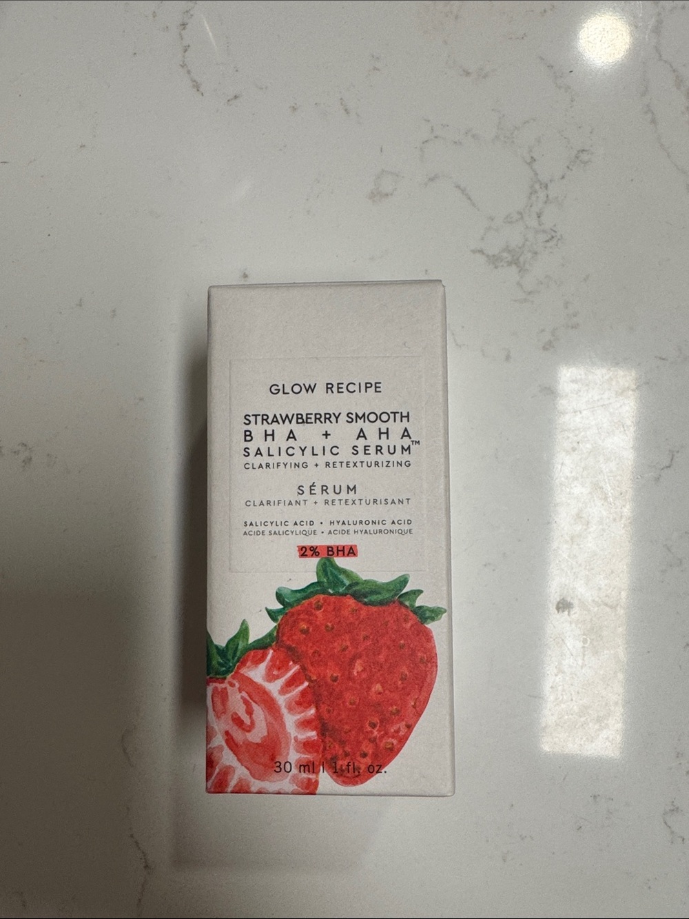 NIB Glow Recipe Strawberry Smooth BHA + AHA Salicylic Acid Serum 30ml / 1oz